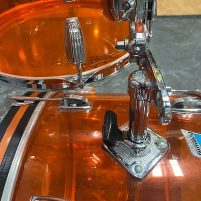 1974 Vintage Ludwig Vistalite 3-Piece Drum Set, Orange image 6