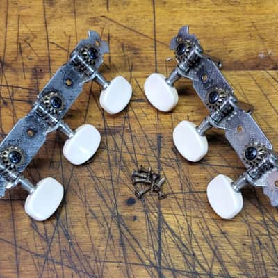 Vintage RARE 1970's 3x3 On a Plate Open Back Fancy Guitar Tuners Japan Luthier Parts #5 image 1
