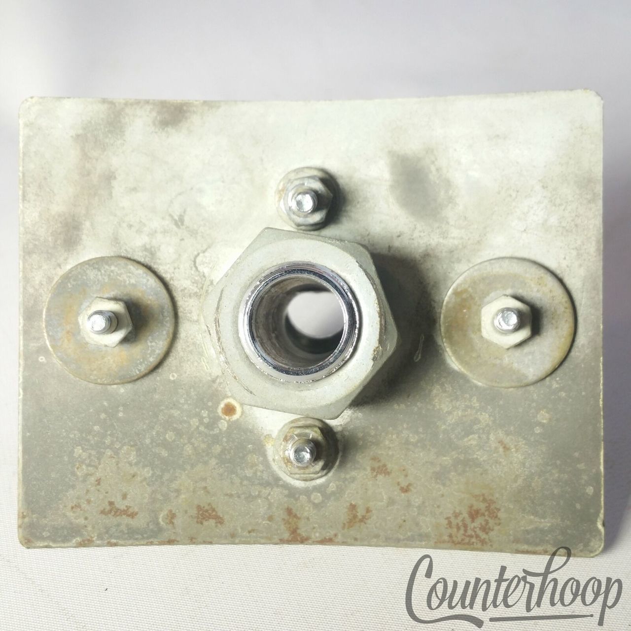 Rogers Bass Drum Double Tom Mount Post Receiver Chrome Vintage 60s Hex Swivo USA — main photograph