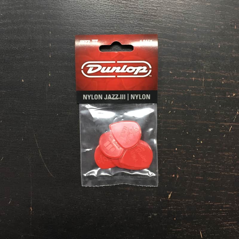 Dunlop 47P3N Nylon Jazz III 1.38mm Sharp Point-Tip Guitar Picks (6-Pack) image 2