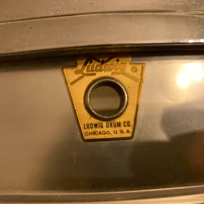 1968 Ludwig Acrolite Snare 5x14" Aluminum Snare Drum with Keystone Badge - Matte Aluminum image 8