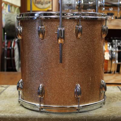 1966 Slingerland Modern Jazz Outfit in Sparkling Champagne Pearl 14x20 8x12 14x14 image 13