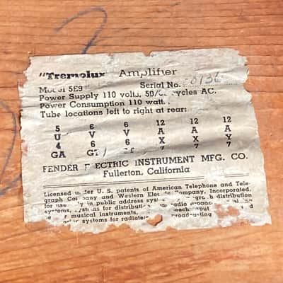 Fender Tweed Tremolux 5E9 Rare 1955 Vintage Narrow Panel Small Box image 16