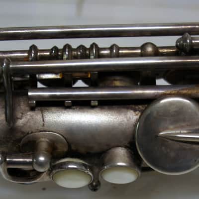 Buescher True-Tone Low Pitch Series IV Alto Sax 1929 Silver (with case) image 16