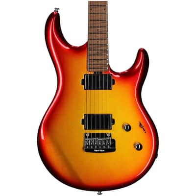 Ernie Ball Music Man Luke 4 HH Electric Guitar, Roasted Maple Fingerboard (with Case), Fireball, Roasted maple fingerboard image 4