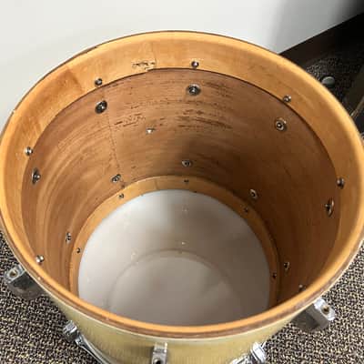 Vintage Slingerland 1948-54 Era Radio King Floor 16x16 & Rack Tom 12x8 White Marine Pearl WMP image 8