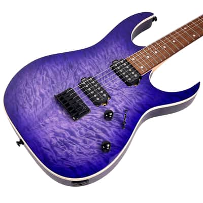 Ibanez RG Standard Series RG421QM Cerulean Blue Burst image 8