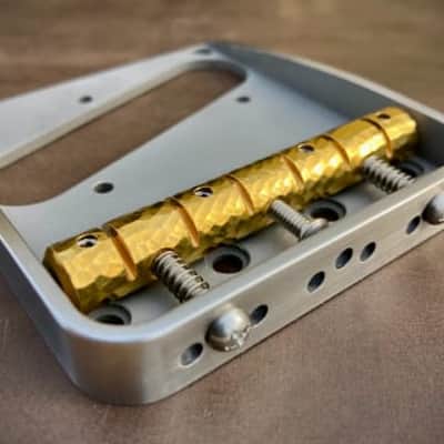 Van Dyke-Harms Left-Hand Telecaster Bridge w/front attachment points and Monolithic Saddle Combo 2023 - Stainless Steel image 2