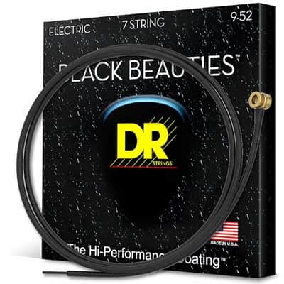 DR Strings BLACK BEAUTIES™ - BLACK Colored Electric Guitar Strings: 7-String Light 9-52 image 2