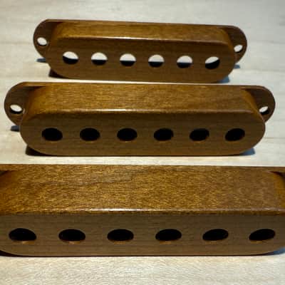 Strat single coil wood pickup cover set image 5