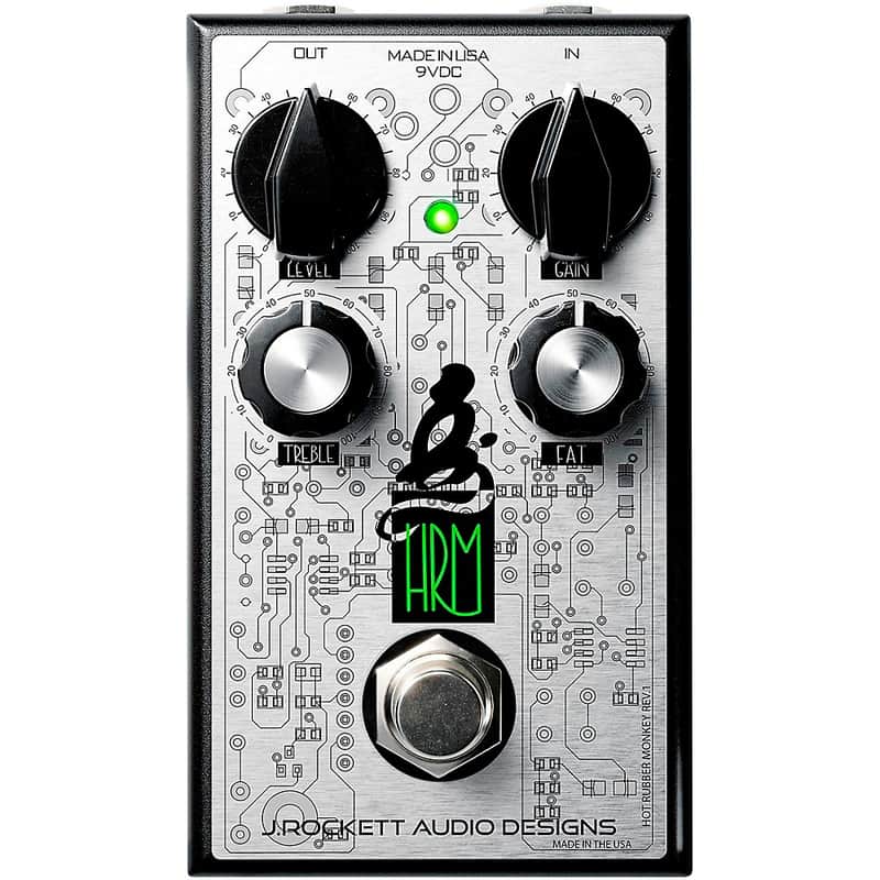 J. Rockett Audio Designs Hot Rubber Monkey (HRM) Overdrive Effects Pedal Regular Black and Silver image 1
