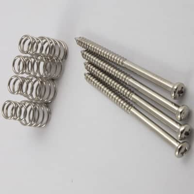 Jazz Bass Pickup Set Alnico V Neck & Bridge White Covers + screws & springs image 4