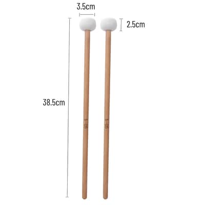 2Pcs Timpani Mallets Soft Felt Head Drum Sticks With Wooden Handle Percussion Mallets For Snare Drum Bass Drum Gong Cymbal image 3