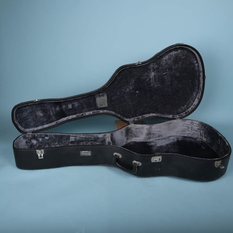 Vintage Guild Acoustic Guitar Hard Case Black Tolex Plush Interior Latches image 1