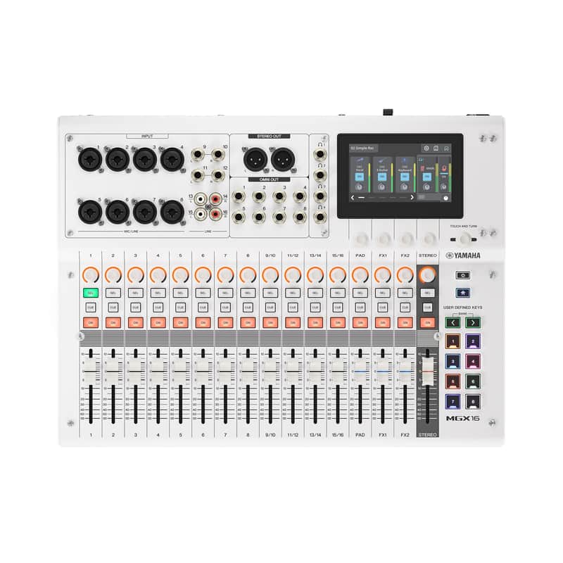Yamaha MGX16-W 22ch Digital Mixer, dual USB-C audio interface, white image 1