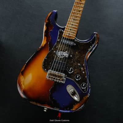Fender Stratocaster Midnight Blue/Sunburst Heavy Aged Relic by East Gloves Customs image 13