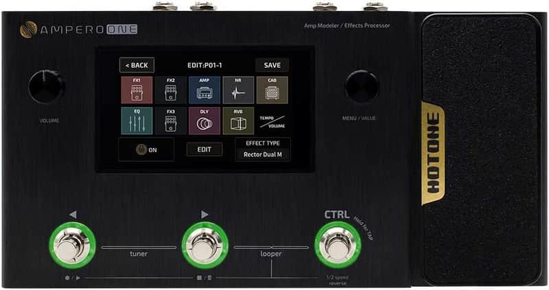Hotone Ampero One MP-80 Guitar Bass Amp Modeling IR Cabinets Simulation Multi Language Multi-Effects with Expression Pedal Stereo OTG USB Audio Interface image 1