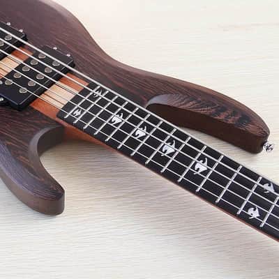Custom 5 String Bass, Solid Wenge Wood Body, Maple Neck Through image 7