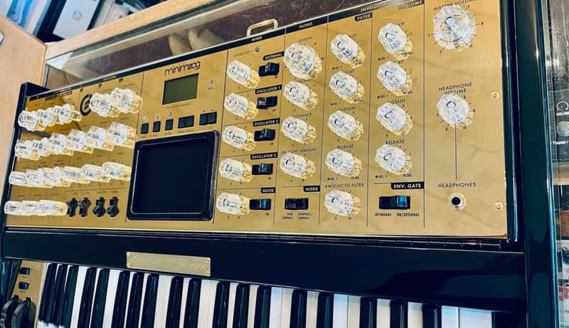 Moog Minimoog Voyager 10th Anniversary (#7) Gold Edition 44-Key Monophonic Synthesizer 2012 - Black / Gold image 1