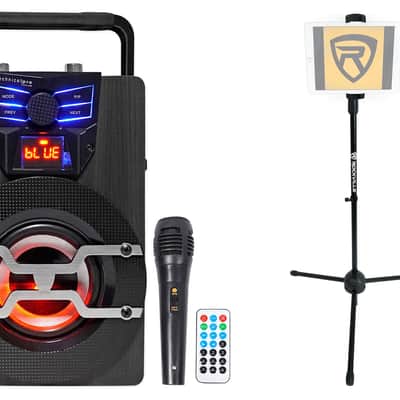Technical Pro WASP420 Bluetooth Karaoke Machine System w/LED's+Mic+Tablet Stand image 19