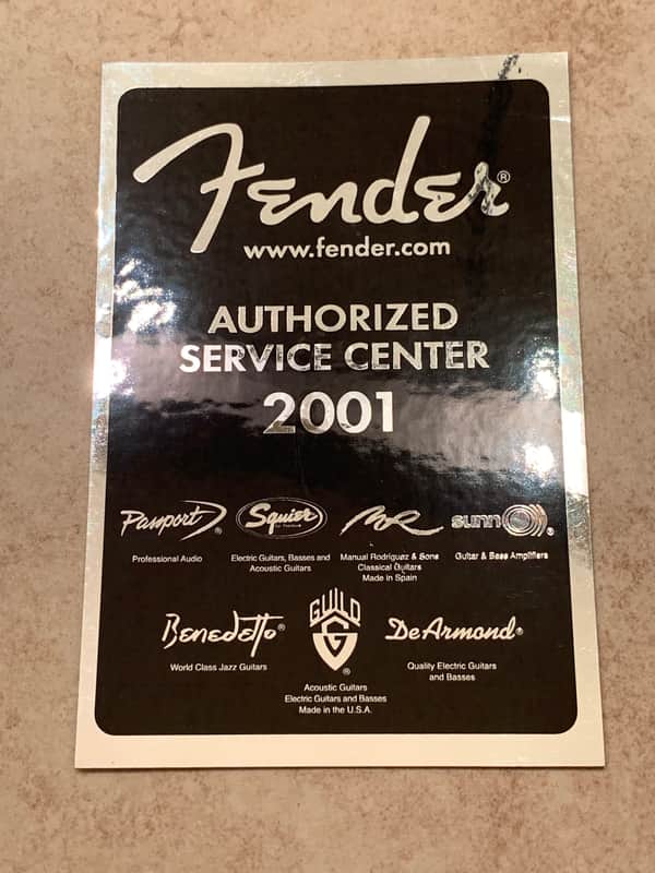 Fender Authorized Service Center Sticker