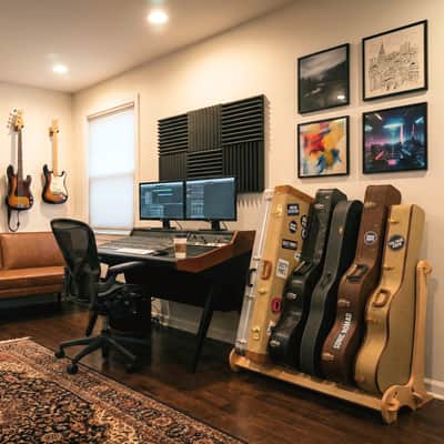 Multi Guitar Case Rack for Acoustics & Electrics - The VersaRack™ | Home or Studio Storage | Made in U.S.A. image 2