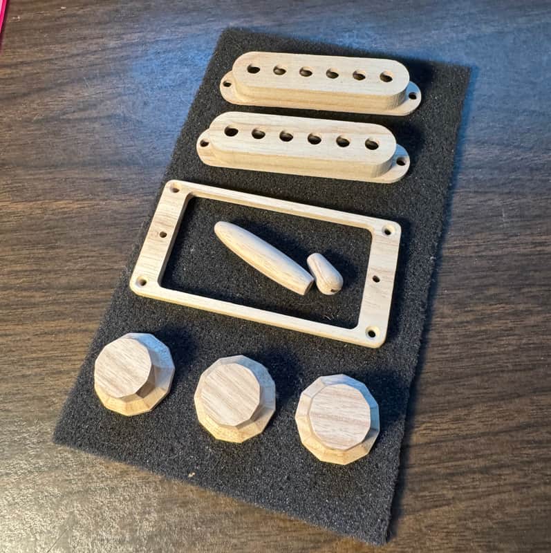 Guilford Ash Holy Grail Combo - Humbucker ring, 2)Strat pickup covers (43mm USA common Strat), 1) 5way Selector knob, 1) Trem Tip (3/16” Rod), 3) 1122 facet cut Knobs image 1