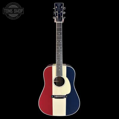 Used Martin Custom Shop Dread Red/White/Blue Sitka/ EIR w/case TSU24307 image 2