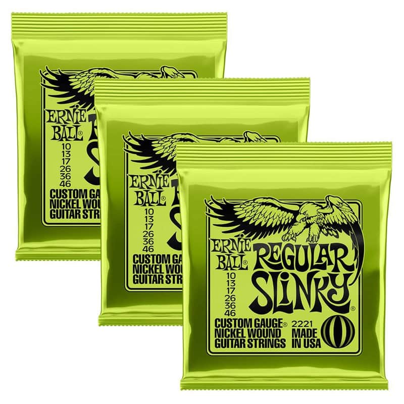 Ernie Ball 2221 Regular Slinky Nickel Electric Guitar Strings 10-46 (3 Pack Bundle) image 1