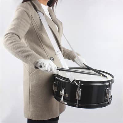 14"x5.5" Snare Drum Kit Black w/ Sticks, Strap & Wrench – Metal Shell, 8 Lug, Beginner Marching Practice Drum image 10