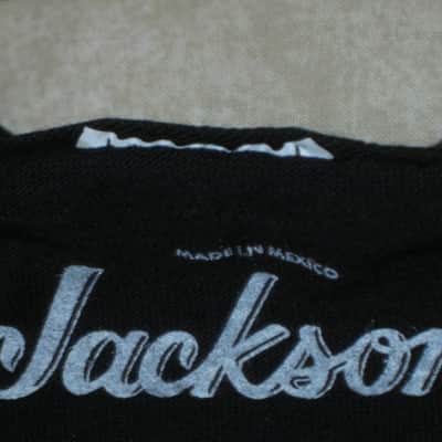 new genuine Jackson (by Fender) Jackson Bloodline 100% Cotton Black Short Sleeve T-Shirt, Medium (M), GRAPHIC: White & Red -- P.N (part #): 0990264406 (NO: hangtag / packaging) image 9