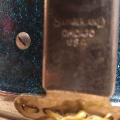 Raven Snare Drum 1960's Blue Sparkle w/Slingerland Snare Throw image 5