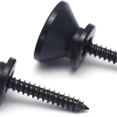 Guitar Strap Buttons Metal Guitar Strap Locks End Pins with Mounting Screws for Folk Acoustic Electric Guitar or Bass Ukulele Set of 2Pcs Bell Style. (Black) image 7