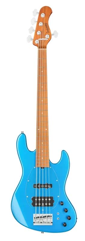 Sadowsky MetroExpress 21-Fret Vintage M/J Bass, Roasted Maple Fingerboard, 5-String - Solid Ocean Blue Metallic High Polish image 1