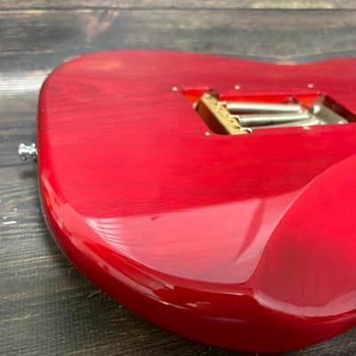90s Charvel CST-060-SSH Stratocaster Body Ash See-throw Red/Plate Made in Japan image 14