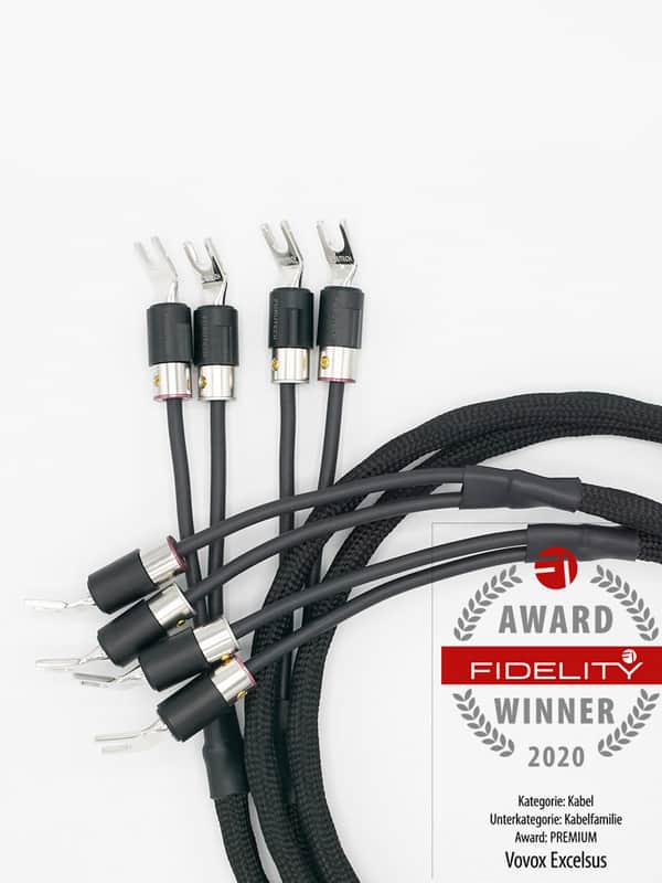 Vovox Excelsus Drive Speaker Cables w/ High-Grade Rhodium-Coated Spades | Pair (11.5 feet) image 1