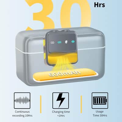 Wireless Lavalier Microphone for iPhone:Mic with Smart Noise Reduction, Reverb Effect, 30H+ Battery Life - Ideal for Video Recording/Podcasting/Streaming - Suitable for Vloggers and Streamers image 2