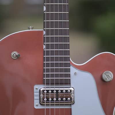 Gretsch G6118T Players Edition Anniversary™ Hollow Body with String-Thru Bigsby®, Rosewood Fingerboard - Two-Tone Copper Metallic/Sahara Metallic image 5