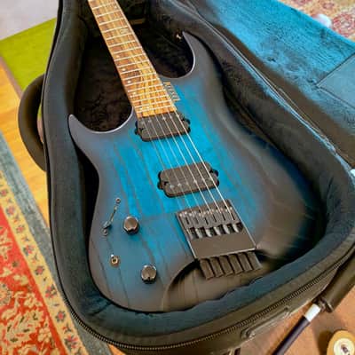 Kiesel OM6L 2018 - Aqua blue raw tone satin with black burst image 7