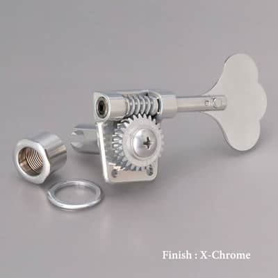 NEW Gotoh GB528 Res-O-Lite Vintage Bass L1+R4 Lightweight 1x4 - ANTIQUE X-CHROME image 2
