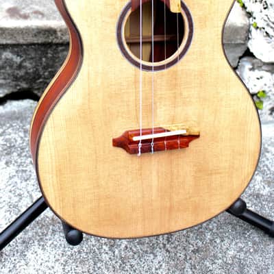 Custom Handmade Solid Cocobolo Rosewood Baritone Ukulele w/t Cutaway image 2