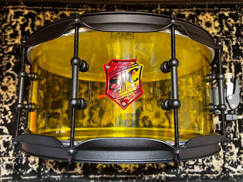 SJC Drums 14" x 6.5" Josh Dun Signature Series Torch Acrylic Snare Drum - Yellow w/ Black Hardware image 1