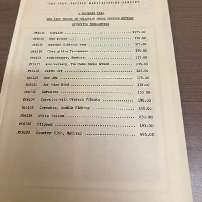 Gretsch 1964 Guitar Catalog with Price Sheets and Extras! Number 31 1964 image 5