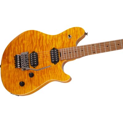 EVH Wolfgang WG Standard Quilted Top w/Baked Maple Neck - Transparent Amber image 2