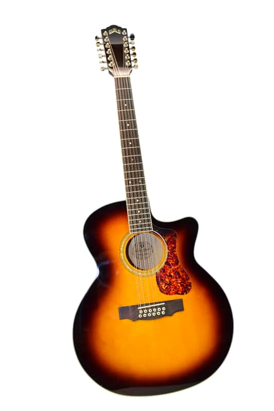 Guild F-2512CE Deluxe 12-String Cutaway Jumbo Acoustic Electric Guitar, Antique Burst image 1