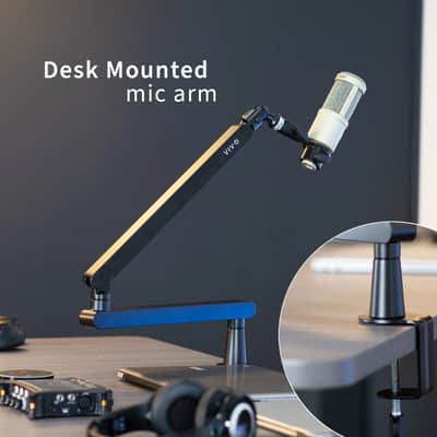 Low Profile Microphone Desk Mount – Adjustable Boom Arm for Podcast, Streaming & Recording image 2
