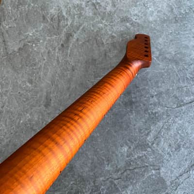 Telecaster electric guitar Neck Roasted Flame Maple 22 fret TL image 6