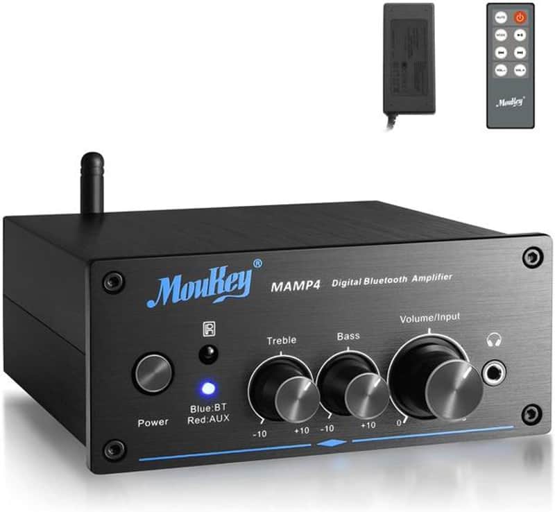 Bluetooth 5.0 Stereo Amplifier Receiver 500w Peak Power RMS 100W - 2.0 Channel Mini HiFi Class D Amp image 1