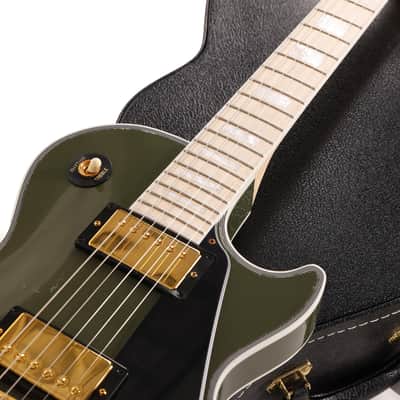Gibson Custom Shop Les Paul Custom Made 2 Measure Olive Drab Maple Neck Murphy Lab Light Aged image 12