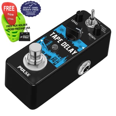 Pulse Technology Tape Delay Mini Digital Guitar Delay Effect Pedal, FREE PICKS + HOLDER+ FREE SHIP USA
